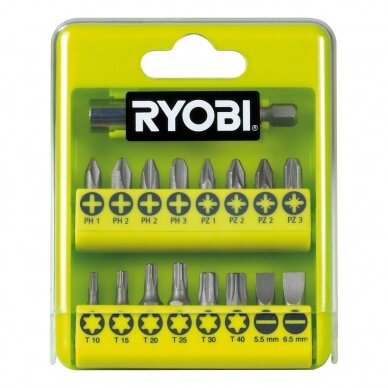 Suktuvo antgalių komplektas Ryobi RAK17SD, 17 VNT. Suktuvo antgalių komplektas Ryobi RAK17SD, 17 VNT.