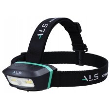 Šviestuvas - prožektorius tvirtinamas ant galvos ALS, kraunamas akum., magnetinis laikiklis, nuotolinis į/išjungimo sensorius 120-250lm IP65