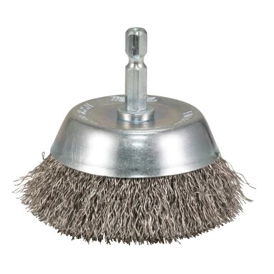 Taurės formos šveitimo šepetys Makita D-76576, 65mm, su 1/4'' šešiakampiu antgaliu Taurės formos šveitimo šepetys Makita D-76576, 65mm, su 1/4'' šešiakampiu antgaliu