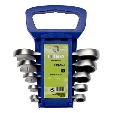 Terkšlinių veržliarakčių rinkinys Irimo 5vnt 8-19mm Terkšlinių veržliarakčių rinkinys Irimo 5vnt 8-19mm