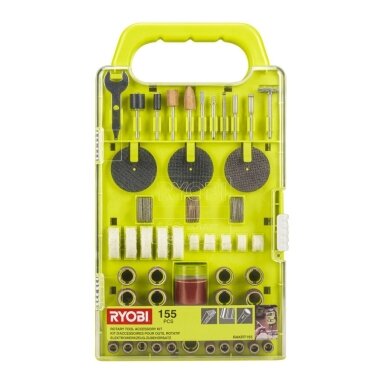 Tiesinio šlifuoklio priedų rinkinys Ryobi RAKRT155 155vnt Tiesinio šlifuoklio priedų rinkinys Ryobi RAKRT155 155vnt