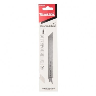 Tiesinio pjūklo pjūklelis 190X0,6MM HCS Makita B-56596 Tiesinio pjūklo pjūklelis 190X0,6MM HCS Makita B-56596