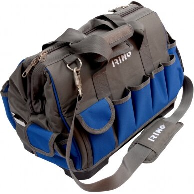 Tool bag with zip, 10 external and 14 internal pouches, 420x240x300mm, hard bottom Tool bag with zip, 10 external and 14 internal pouches, 420x240x300mm, hard bottom