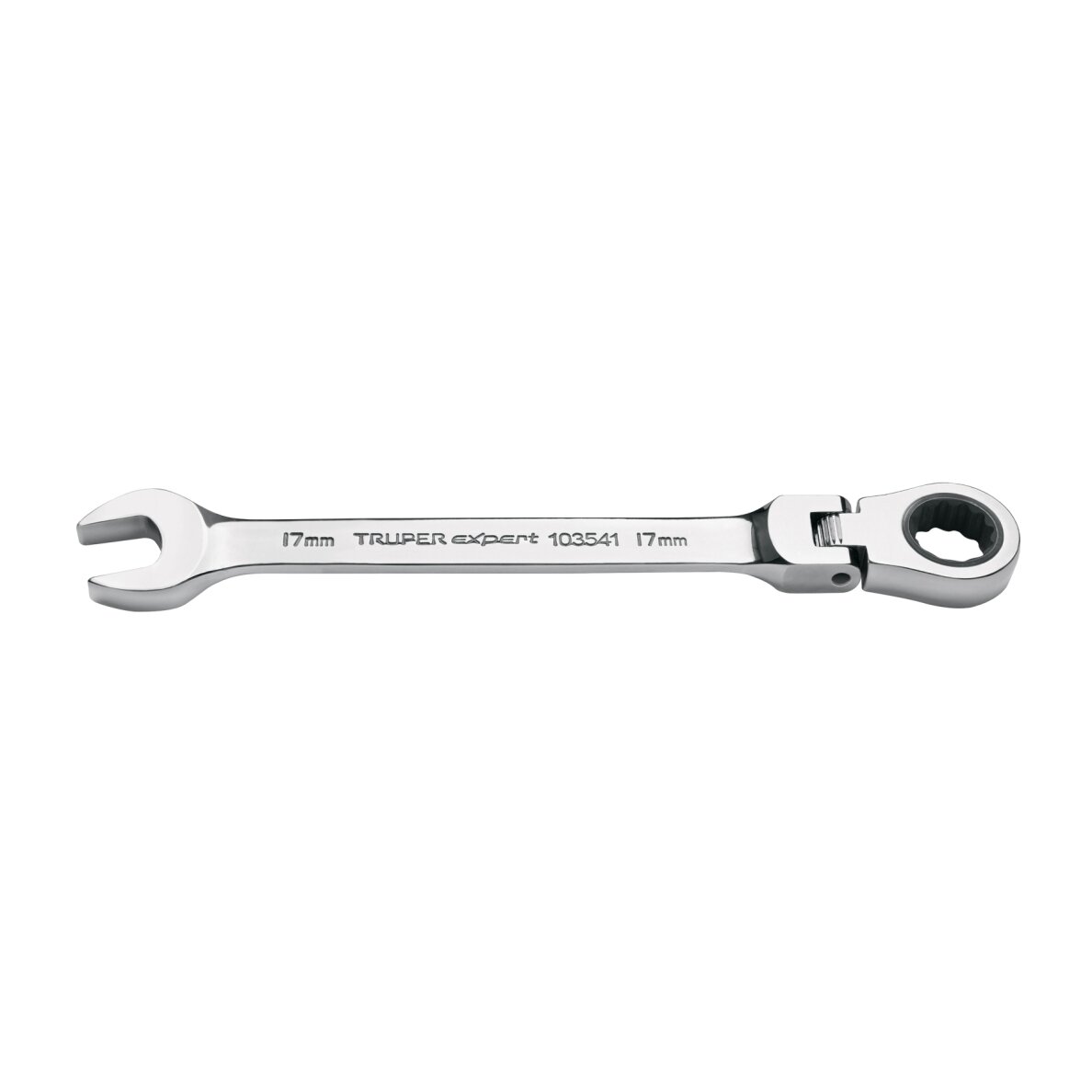 Truper kombinuotas terkšlinis raktas su lanksčia galva 17mm Truper kombinuotas terkšlinis raktas su lanksčia galva 17mm