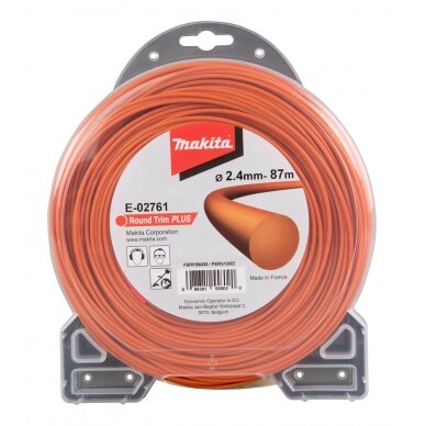 Trimerio valas Makita E-02761, 2,4mm/87m, apvalus Trimerio valas Makita E-02761, 2,4mm/87m, apvalus