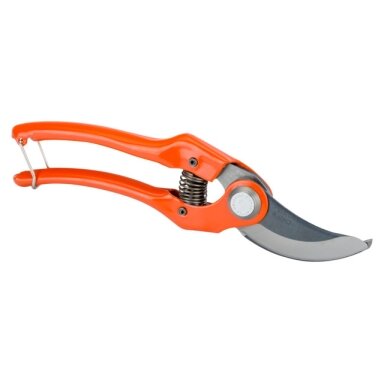Universalus plieninis sekatorius. Labai tvirtas tradicinis dizainas. Bendras ilgis 230 mm. Kerpa 25 mm.