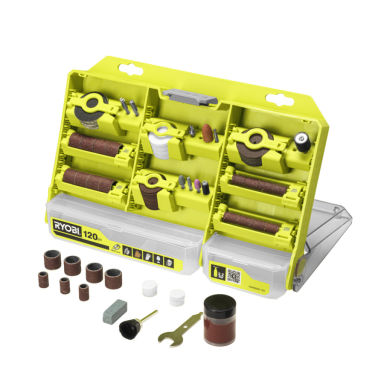 Universalus sukamųjų priedų rinkinys Ryobi RAR800K-120, 3,2 mm / 1/8 colio, 120 vnt. Universalus sukamųjų priedų rinkinys Ryobi RAR800K-120, 3,2 mm / 1/8 colio, 120 vnt.