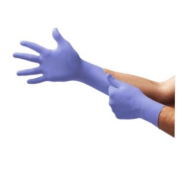 Vienkartinės nitrilinės pirštinės Ansell Microflex 93-843, 100vnt, 0,11mm storio, XL dydis (9,5-10), tekstūruoti pirštai, violetinės-mėlynos Vienkartinės nitrilinės pirštinės Ansell Microflex 93-843, 100vnt, 0,11mm storio, XL dydis (9,5-10), tekstūruoti pirštai, violetinės-mėlynos