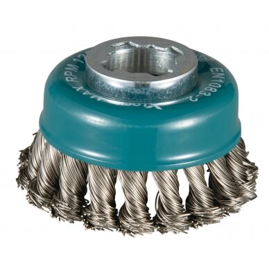 Vielinė šlifavimo taurė Makita D-73330, sukta viela, 0.5mm, Ø 80 mm, X-LOCK Vielinė šlifavimo taurė Makita D-73330, sukta viela, 0.5mm, Ø 80 mm, X-LOCK