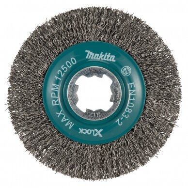 Vielinis šlifavimo diskas Makita D-73427, banguota viela, 0.3mm, Ø 115 mm, X-LOCK Vielinis šlifavimo diskas Makita D-73427, banguota viela, 0.3mm, Ø 115 mm, X-LOCK