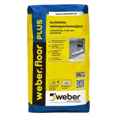 weber.floor PLUS 2-30mm Savaime išsilyginantis cementinis grindų mišinys 25 kg popierinis maišas