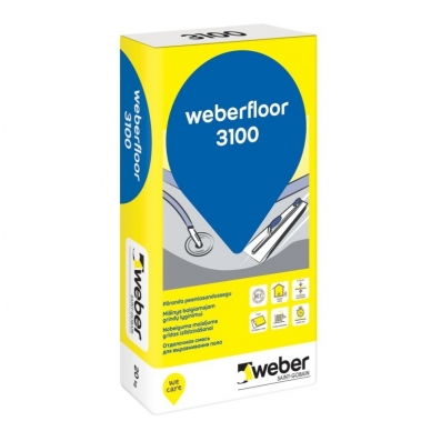weber.floor 3100  plonasluoksnis išlyginamasis grindų mišinys 20 kg popierinis maišas