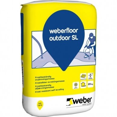 weberfloor outdoor SL 20 kg popierinis maišas Savaime išsilyginantis cementinis mišinys galutinei dangai lauko darbams, 5-40 mm weberfloor outdoor SL 20 kg popierinis maišas Savaime išsilyginantis cementinis mišinys galutinei dangai lauko darbams, 5-40 mm