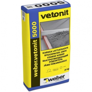 weber.vetonit 5000 Greitai stingstantis išlyginamasis grindų mišinys 20 kg popierinis maišas weber.vetonit 5000 Greitai stingstantis išlyginamasis grindų mišinys 20 kg popierinis maišas
