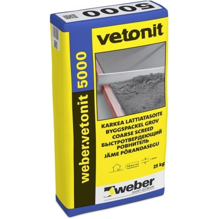 weber.vetonit 5000 Greitai stingstantis išlyginamasis grindų mišinys 20 kg popierinis maišas