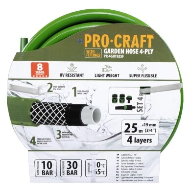 Žalias sodo žarna „ProCraft PR-4GH1925F" 1 Žalias sodo žarna „ProCraft PR-4GH1925F" 1
