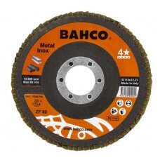 Žiedlapinis metalo ir nerūdijančio plieno šlifavimo diskas Bahco INOX+Fe T42 P40 125x22.23mm